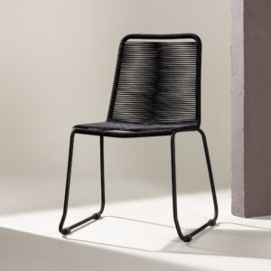 Lindos – Chaise de salle à manger – Noir – 59 x 86 x 57 cm