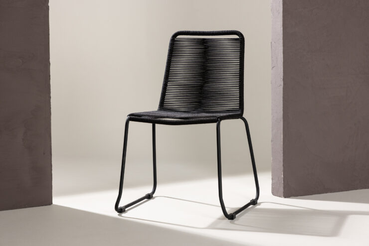 Lindos – Chaise de salle à manger – Noir – 59 x 86 x 57 cm