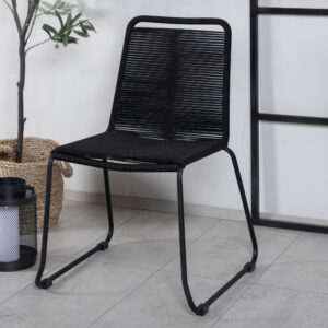 Lindos – Chaise de salle à manger – Noir – 59 x 86 x 57 cm