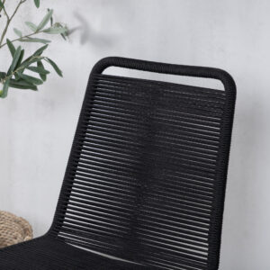 Lindos – Chaise de salle à manger – Noir – 59 x 86 x 57 cm