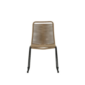 Lindos – Chaise de salle à manger – Noir, Marron – 59 x 86 x 57 cm