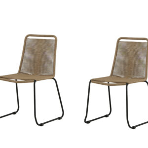 Lindos – Chaise de salle à manger – Noir, Marron – 59 x 86 x 57 cm