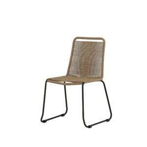 Lindos – Chaise de salle à manger – Noir, Marron – 59 x 86 x 57 cm