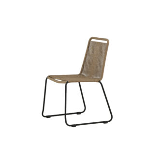 Lindos – Chaise de salle à manger – Noir, Marron – 59 x 86 x 57 cm