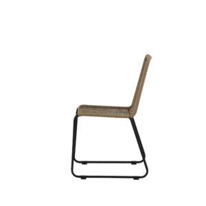 Lindos – Chaise de salle à manger – Noir, Marron – 59 x 86 x 57 cm
