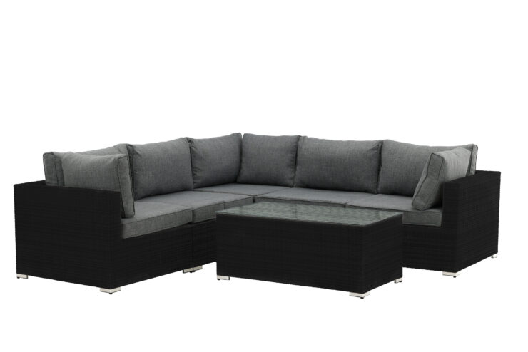 Amazon – Salon d'angle – Noir, Gris