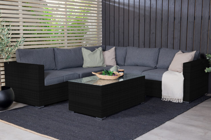 Amazon – Salon d'angle – Noir, Gris