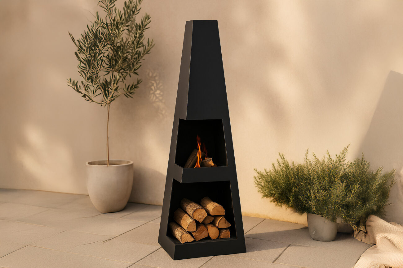 Bastian – Brasero – Noir – 40 x 120 x 40 cm