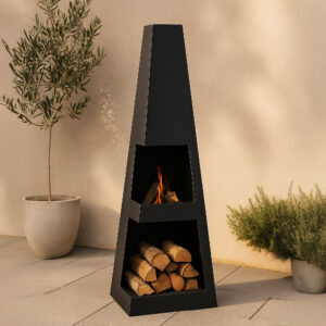 Bastian – Brasero – Noir – 40 x 120 x 40 cm