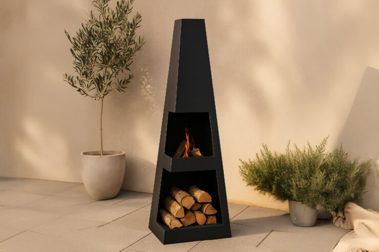 Bastian – Brasero – Noir – 40 x 120 x 40 cm