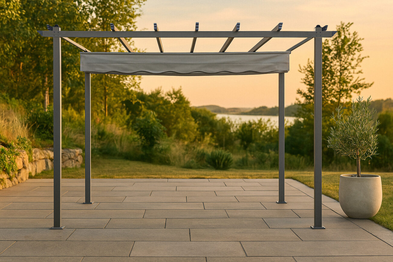 Lazio – Pergola – Noir, Gris – 295 x 245 x 395 cm