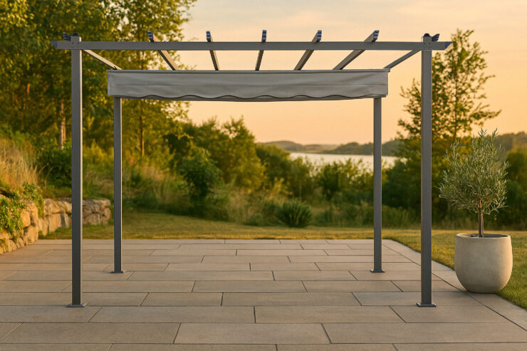 Lazio – Pergola – Noir, Gris – 295 x 245 x 395 cm