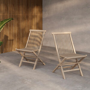Kenya – Chaise de salle à manger – Blanchi – 62 x 89 x 47 cm