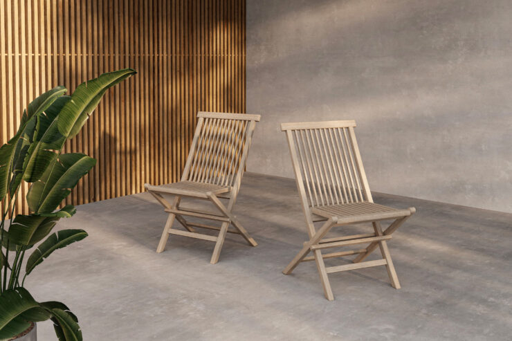 Kenya – Chaise de salle à manger – Blanchi – 62 x 89 x 47 cm