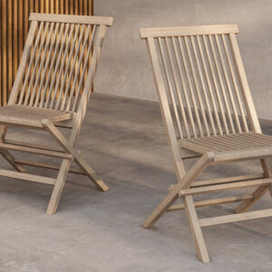 Kenya – Chaise de salle à manger – Blanchi – 62 x 89 x 47 cm