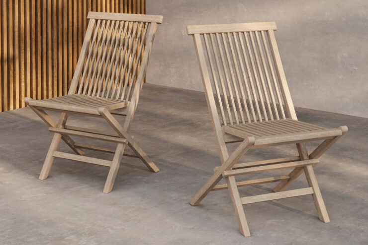 Kenya – Chaise de salle à manger – Blanchi – 62 x 89 x 47 cm