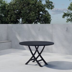 Kenya – Table à manger ronde – Noir – ⌀120 cm