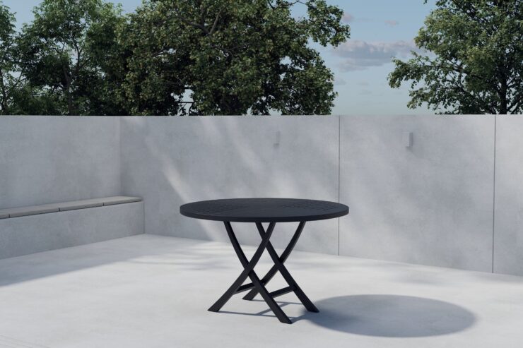 Kenya – Table à manger ronde – Noir – ⌀120 cm