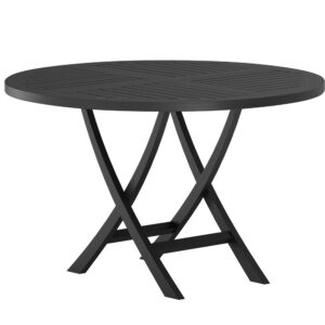 Kenya – Table à manger ronde – Noir – ⌀120 cm