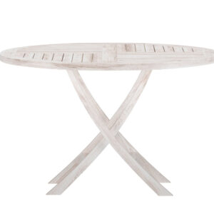 Kenya – Table à manger ronde – Blanchi – ⌀120 cm