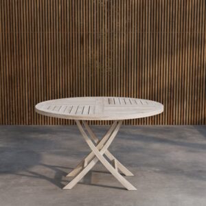 Kenya – Table à manger ronde – Blanchi – ⌀120 cm
