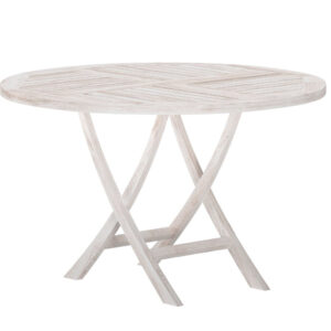 Kenya – Table à manger ronde – Blanchi – ⌀120 cm