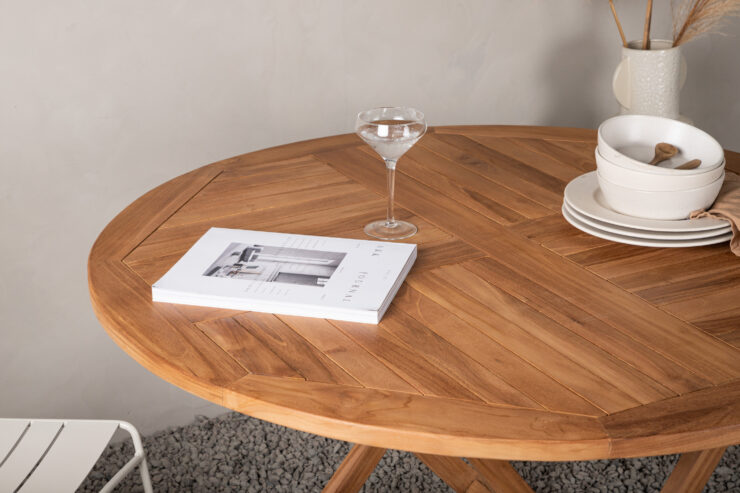 Kenya – Table à manger ronde – Naturel – ⌀120 cm