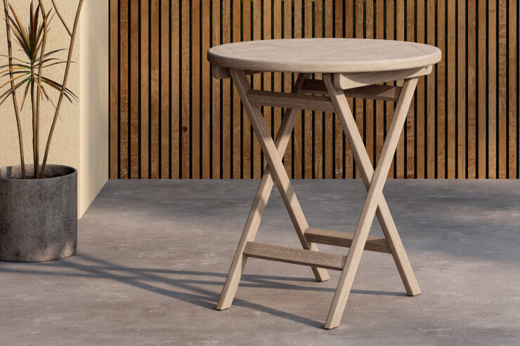 Kenya – Table de café – Blanchi – ⌀70 cm