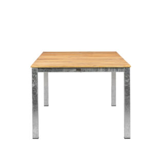 Zenia – Table à manger rectangulaire – Naturel, Argenté – 200 x 100 cm