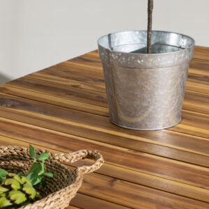 Zenia – Table à manger rectangulaire – Naturel, Argenté – 200 x 100 cm