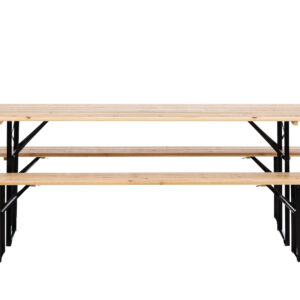 Guniess – Ensemble repas – Noir, Naturel – 200 x 60 cm