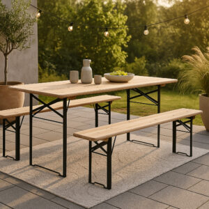 Guniess – Ensemble repas – Noir, Naturel – 200 x 60 cm