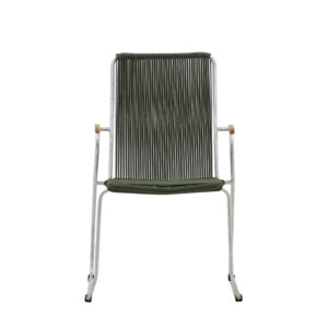 Bois – Chaise de salle à manger – Vert, Argenté – 63 x 93 x 60 cm