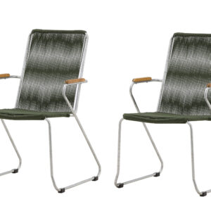 Bois – Chaise de salle à manger – Vert, Argenté – 63 x 93 x 60 cm