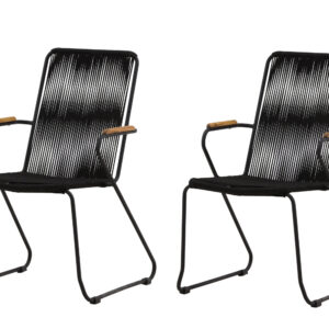 Bois – Chaise de salle à manger – Noir – 63 x 93 x 60 cm