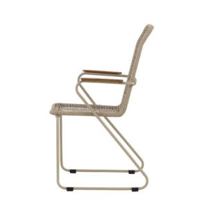 Bois – Chaise de salle à manger – Beige – 65 x 93 x 63 cm