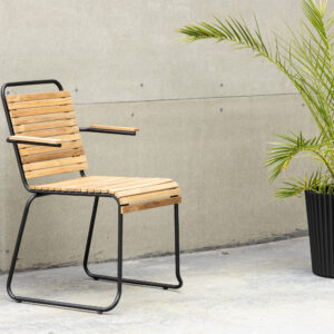 Bois – Chaise de salle à manger – Noir, Naturel – 51 x 82 x 55 cm