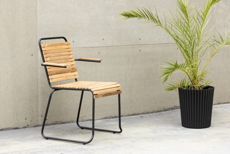Bois – Chaise de salle à manger – Noir, Naturel – 51 x 82 x 55 cm