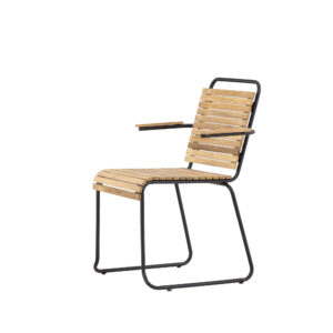 Bois – Chaise de salle à manger – Noir, Naturel – 51 x 82 x 55 cm