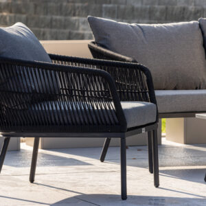 Lindos – Salon canapé – Noir, Gris