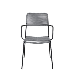 Lindos – Chaise de salle à manger – Noir, Gris – 66 x 85 x 55 cm