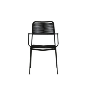 Lindos – Chaise de salle à manger – Noir – 66 x 85 x 55 cm