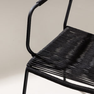 Lindos – Chaise de salle à manger – Noir – 66 x 85 x 55 cm