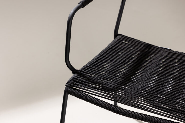 Lindos – Chaise de salle à manger – Noir – 66 x 85 x 55 cm