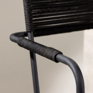 Lindos – Chaise de salle à manger – Noir – 66 x 85 x 55 cm