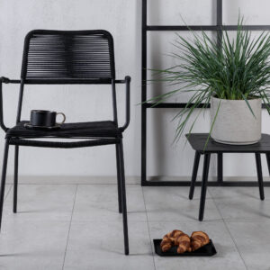 Lindos – Chaise de salle à manger – Noir – 66 x 85 x 55 cm