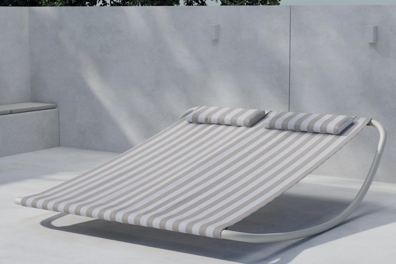 Gordo – Bain de soleil – Beige, Blanc – 200 x 180 x 48 cm