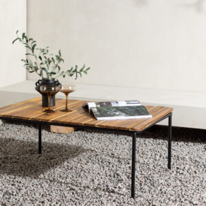 Penh – Table basse – Naturel, Noir – 100 x 65 cm