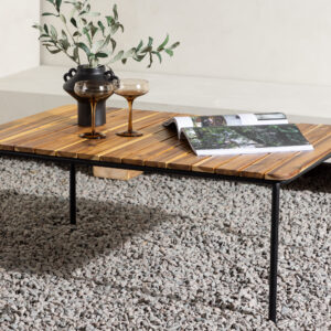 Penh – Table basse – Naturel, Noir – 100 x 65 cm