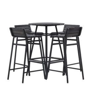 Mexico – Bar Set – Noir – Chaise : 43 x 44 x 91 Table : 65 x 95 cm